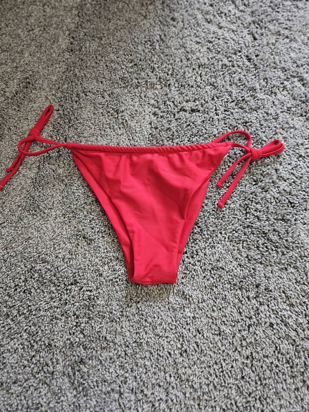 Women's Red Tie-Side Bikini Bottom